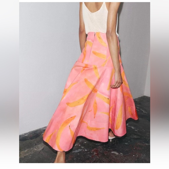 ZARA PRINTED MIDI SKIRT - Picture 10 of 15